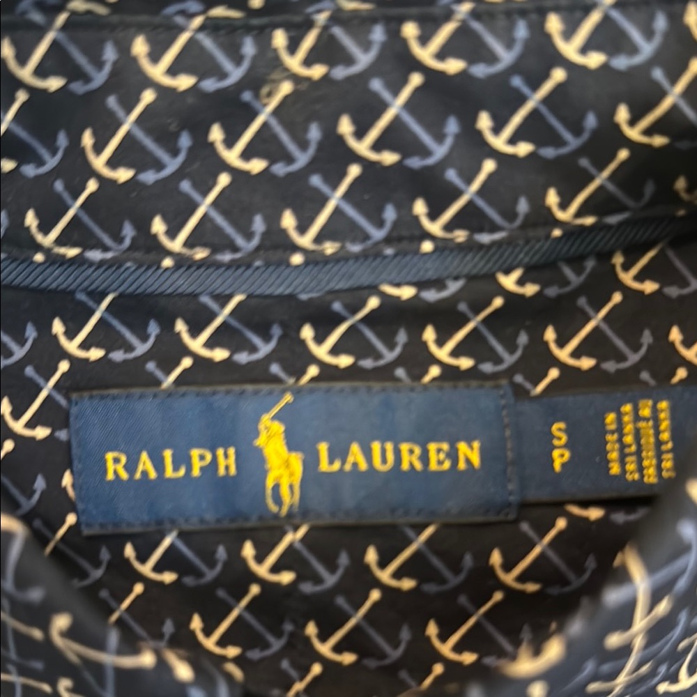Ralph Lauren Blue Casual Button Down Shirt with Geometric Pattern - Picture 4 of 8